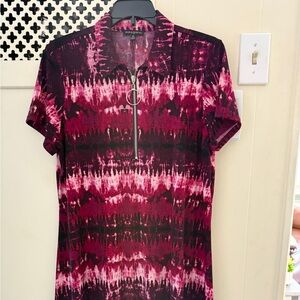 Ava & Grace Burgundy and Pink Dress. Smoke & Pet free home. Easy care No iron!